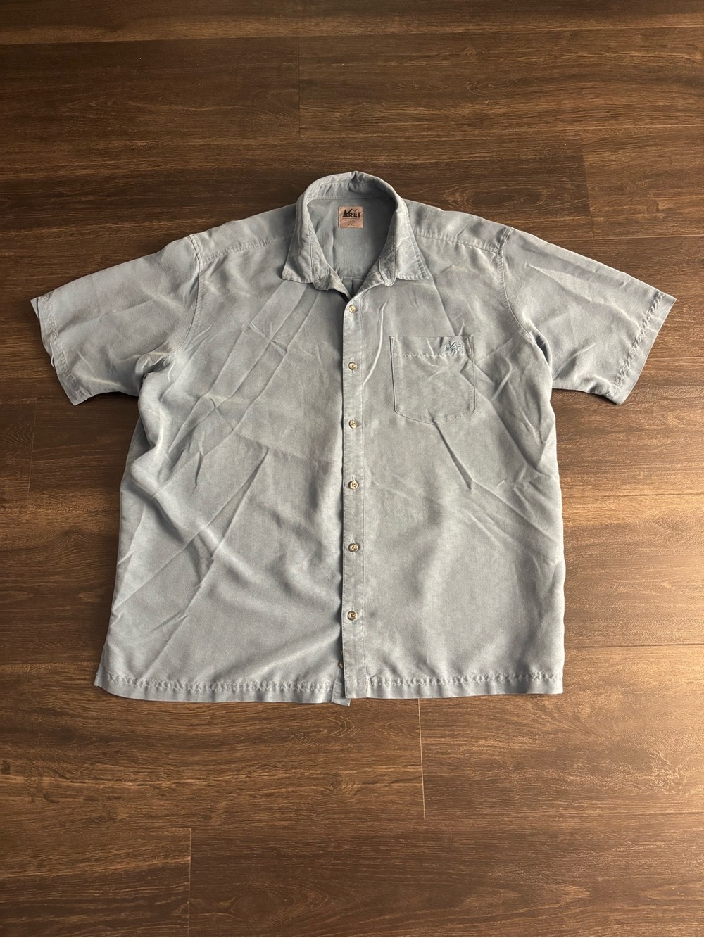 REI Co-op Outdoors Blue Button Down Shirt Men's XXL Short Sleeve